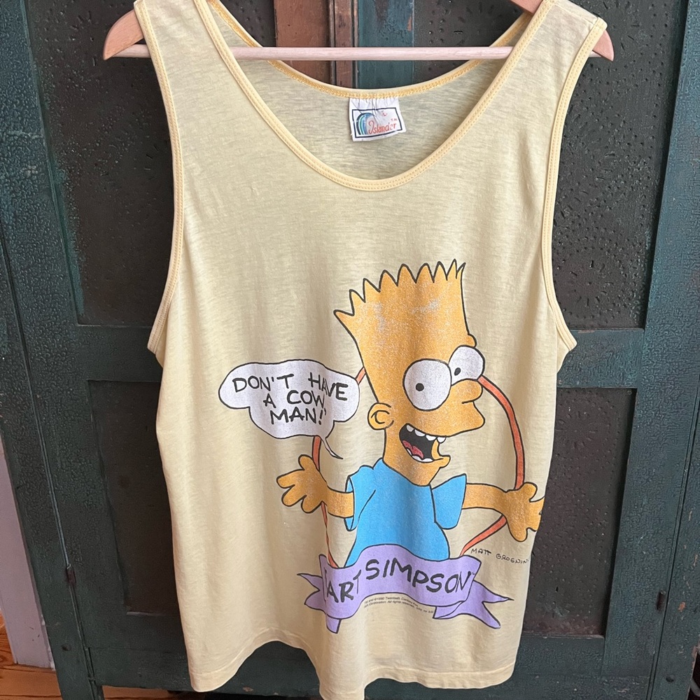 Vintage 90s Bart Simpson Dont Have A Cow, Man! Tank T… - Gem